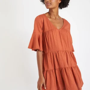 mode Banana Moon Robe Courte Ample Marron Kimi Peachy 8