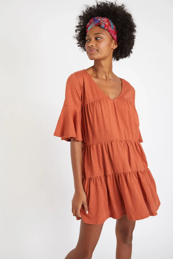 mode Banana Moon Robe Courte Ample Marron Kimi Peachy 3