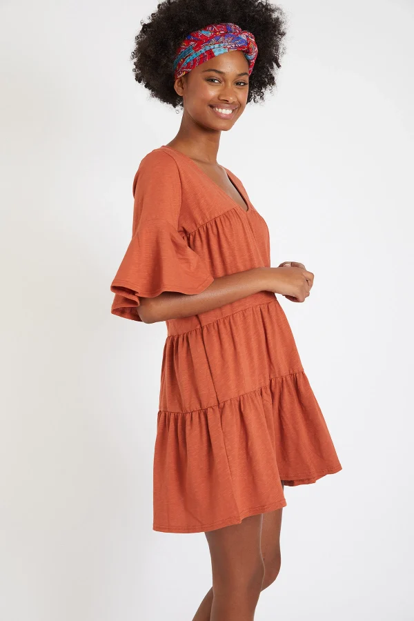 mode Banana Moon Robe Courte Ample Marron Kimi Peachy 4