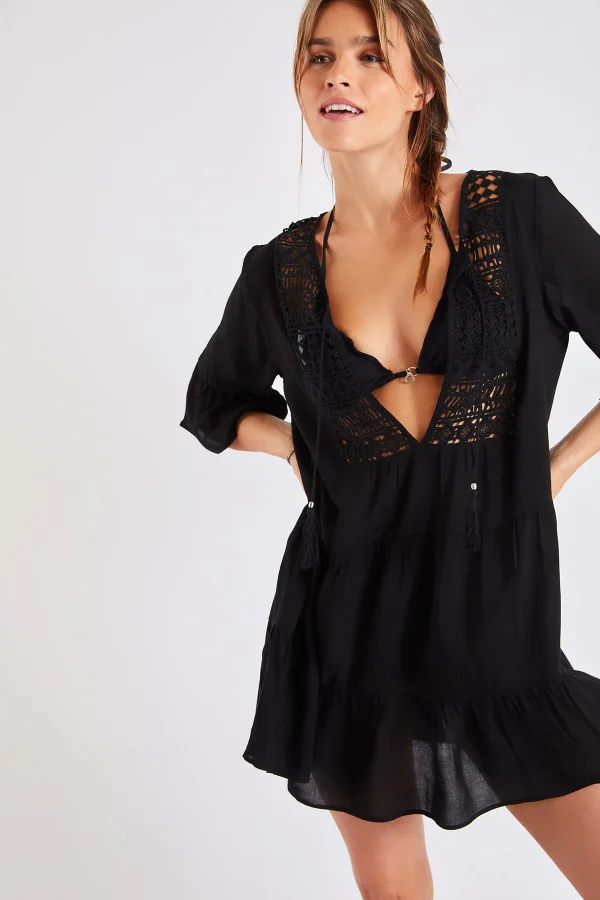soldes pas cher Banana Moon Tunique De Plage Noire Louise Salty 3