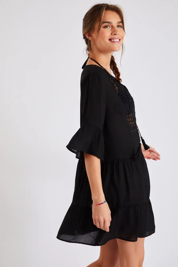 soldes pas cher Banana Moon Tunique De Plage Noire Louise Salty 4