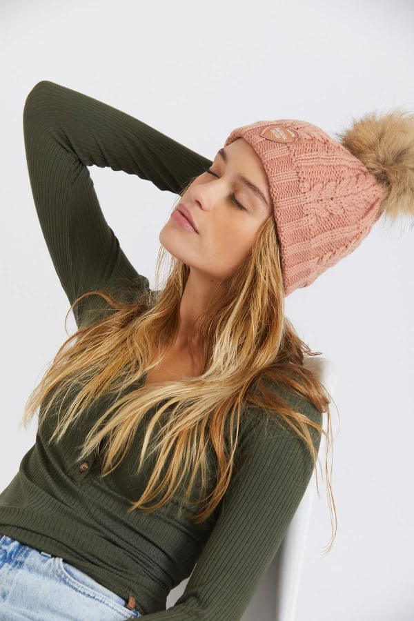 mode Banana Moon Bonnet à Pompon Saumon Femme DOTTO LEMONWOOD 4