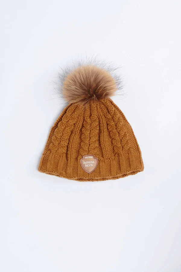 marque pas cher en ligne Banana Moon Bonnet Avec Pompon En Fourrure Marron Dotto Lemonwood 1