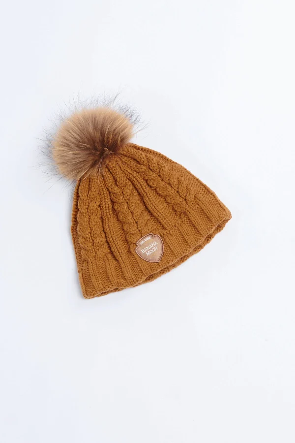 marque pas cher en ligne Banana Moon Bonnet Avec Pompon En Fourrure Marron Dotto Lemonwood 3