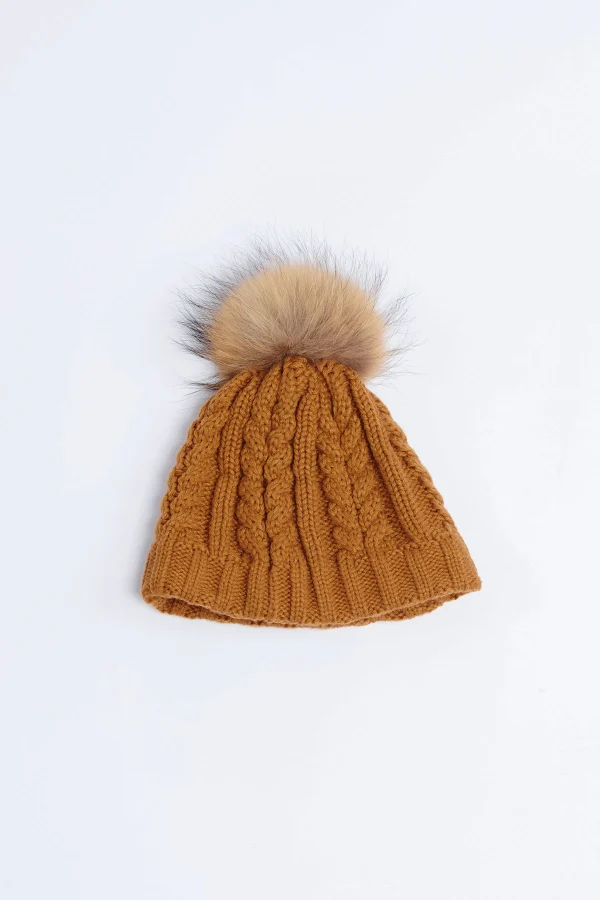 marque pas cher en ligne Banana Moon Bonnet Avec Pompon En Fourrure Marron Dotto Lemonwood 4