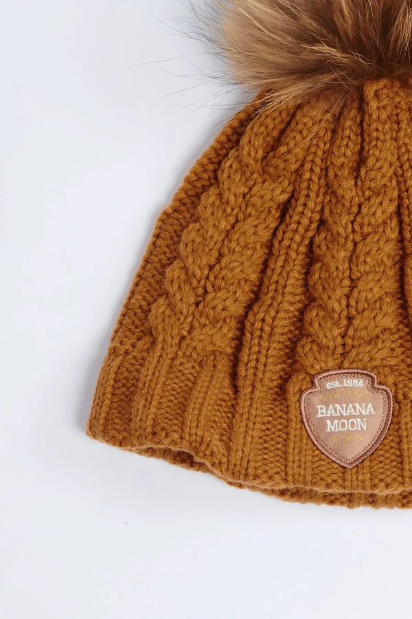 marque pas cher en ligne Banana Moon Bonnet Avec Pompon En Fourrure Marron Dotto Lemonwood 5