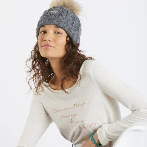 Banana Moon Bonnet à  Pompon Gris Femme DOTTO LEMONWOOD site soldes 12