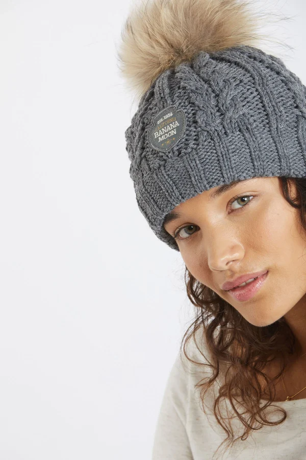 Banana Moon Bonnet à  Pompon Gris Femme DOTTO LEMONWOOD site soldes 3