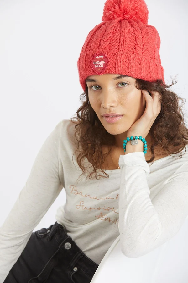 à prix d'occasion Banana Moon Bonnet Torsadé Femme Corail Avec Pompon Howson Lemonwood 4