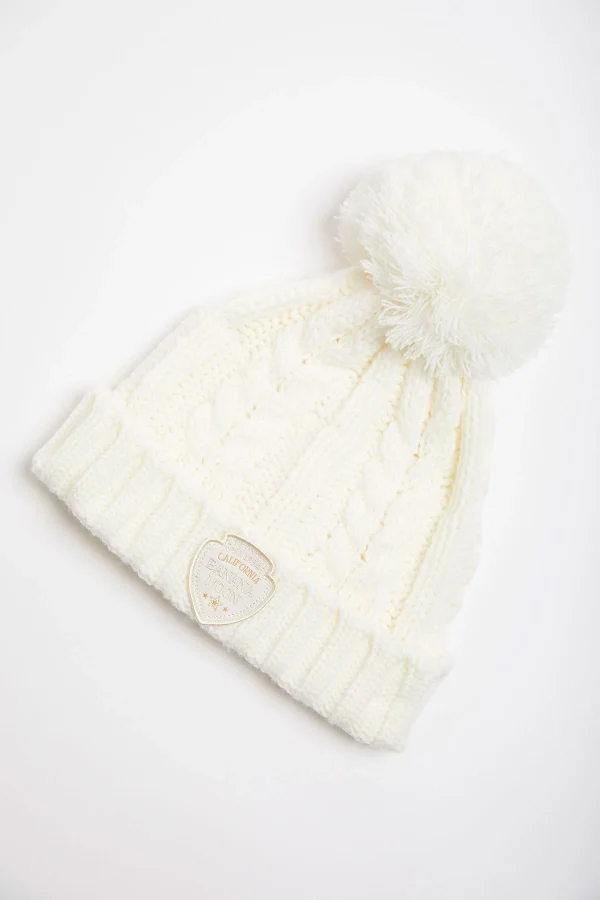 Banana Moon Bonnet Torsadé Femme écru Avec Pompon Howson Lemonwood à prix promos 1