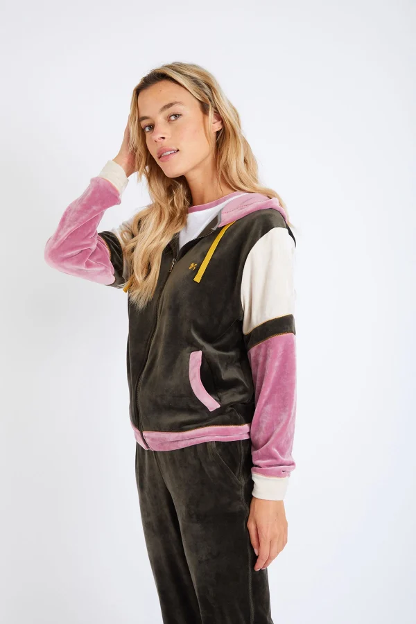 Banana Moon Blouson Velours Kaki à Capuche Aiden Wildlake magasin en ligne france 1