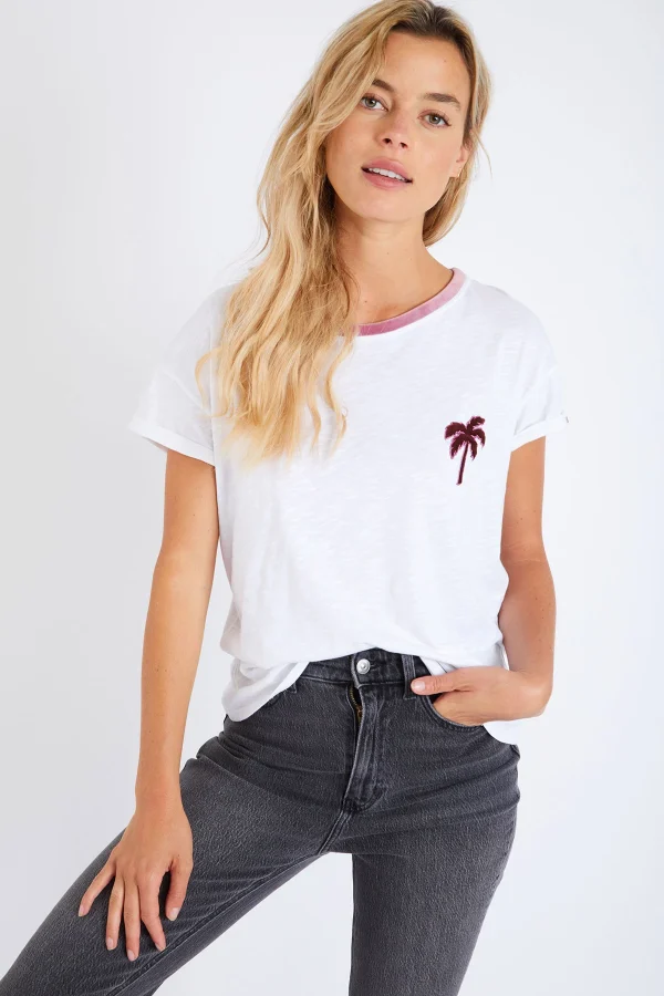 achat pas cher Banana Moon T-shirt Blanc Avec Palmier Avenue Seacoco 1