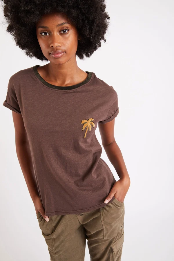 Banana Moon T-shirt Marron Avec Palmier Avenue Seacoco prix pas cher 1