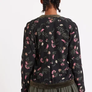 Large choix en ligne Banana Moon Veste Bomber Fleurie Noire Bello Floralis 12