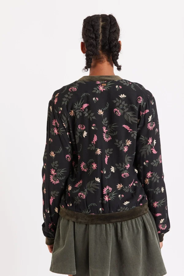 Large choix en ligne Banana Moon Veste Bomber Fleurie Noire Bello Floralis 5
