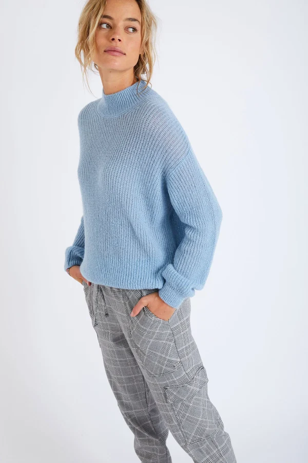 Banana Moon Pull En Maille Bleu Charles Kelyan Meilleur Prix Garanti 1