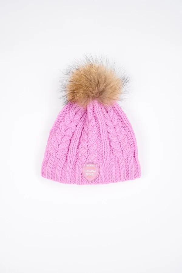 magasin en ligne france Banana Moon Bonnet Rose Avec Pompon En Fourrure Dotto Lemonwood 1