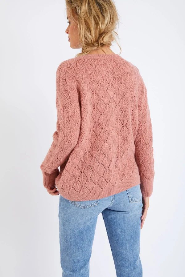 Banana Moon Cardigan Femme Rose Poudré Emile Mowy remise en ligne 5