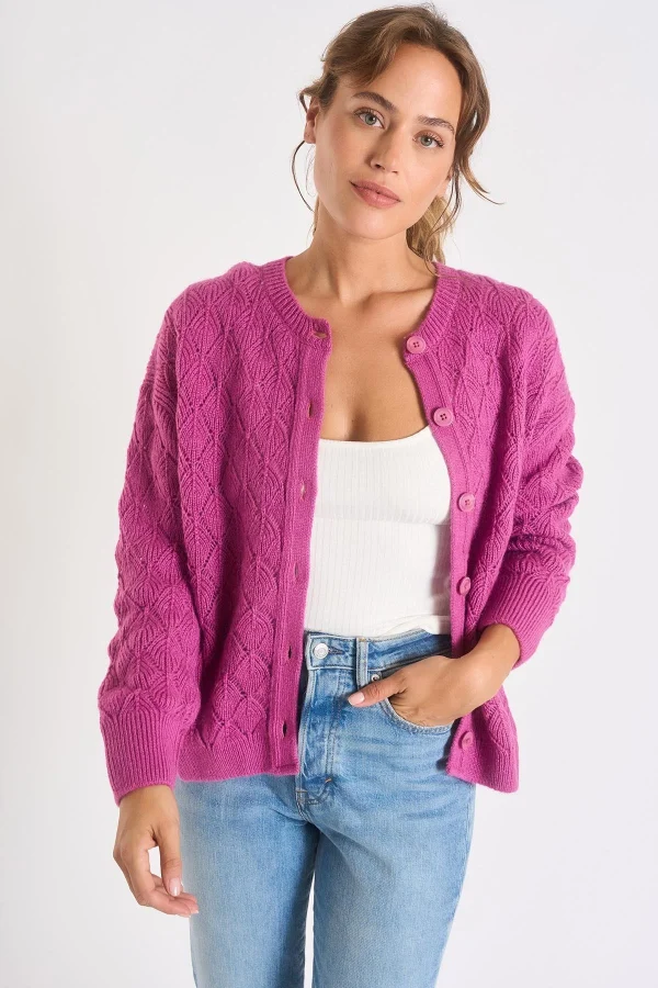 Banana Moon Cardigan Femme Violet Emile Mowy exclusivement disponibles 1