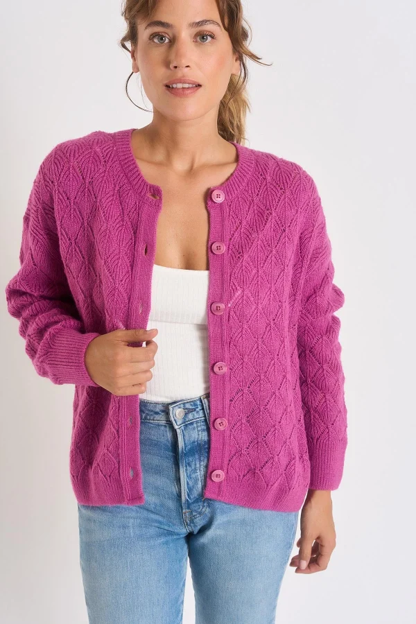 Banana Moon Cardigan Femme Violet Emile Mowy exclusivement disponibles 5