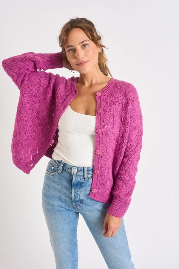 Banana Moon Cardigan Femme Violet Emile Mowy exclusivement disponibles 3
