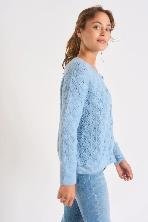grande marque pas cher Banana Moon Cardigan Femme Bleu Clair Emile Mowy 5