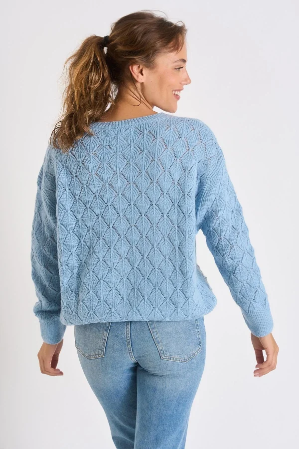 grande marque pas cher Banana Moon Cardigan Femme Bleu Clair Emile Mowy 3