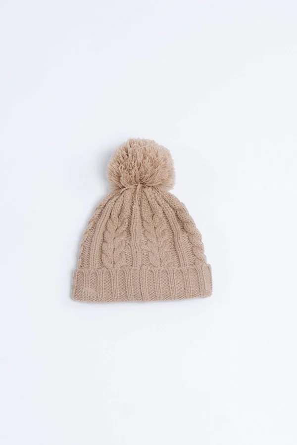 Banana Moon Bonnet Torsadé Beige Avec Pompon Howson Lemonwood en ligne vente 7