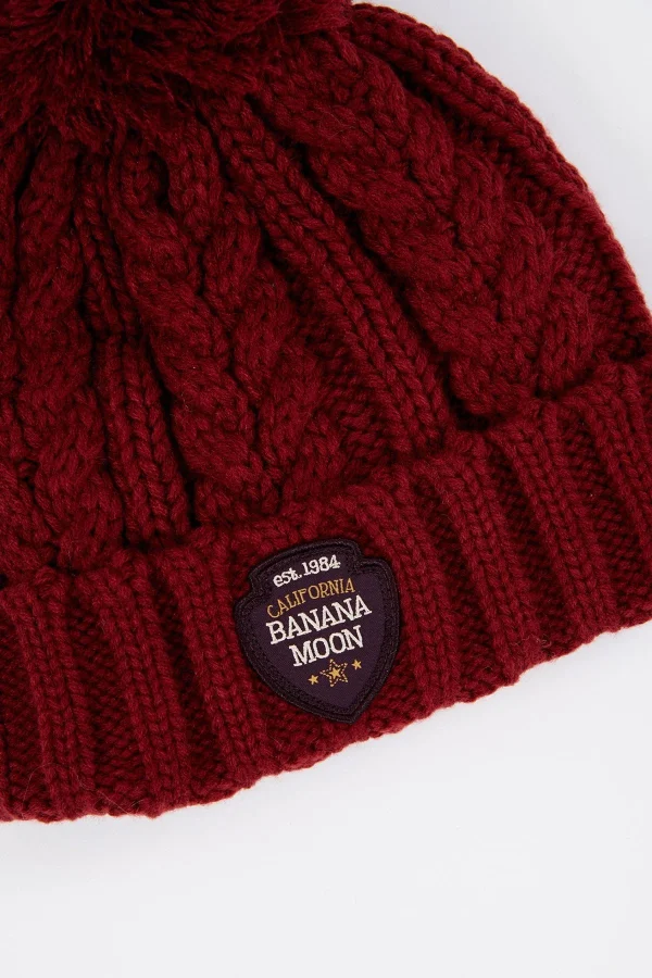 Banana Moon Bonnet Torsadé Bordeaux Avec Pompon Howson Lemonwood vente pas cher en ligne 3