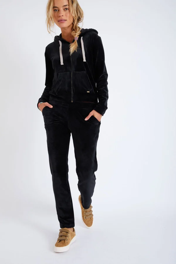 beauté Banana Moon Pantalon De Jogging Velours Noir Keenan Sealake 1