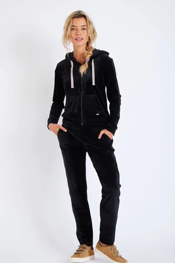 beauté Banana Moon Pantalon De Jogging Velours Noir Keenan Sealake 5