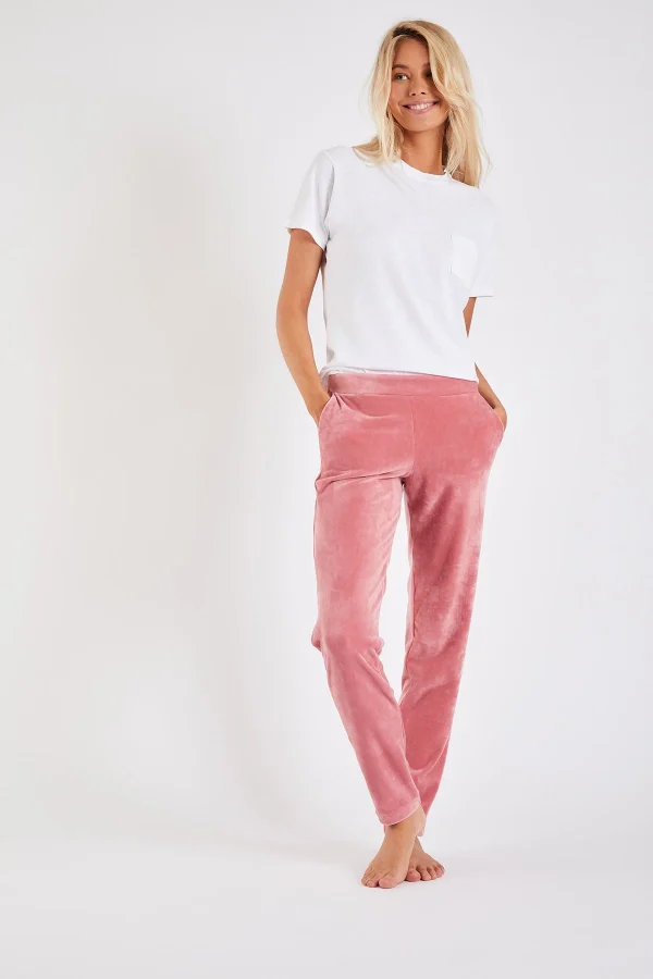 grande surprise Banana Moon Pantalon De Jogging Velours Rose Keenan Sealake 3