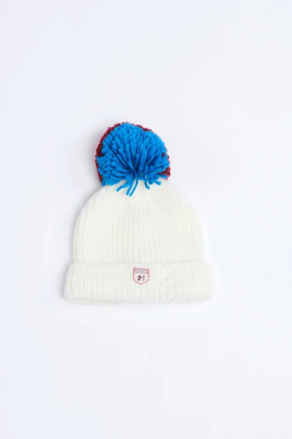 Banana Moon Bonnet écru Avec Pompon Bleu Mya Lucine Authenticité garantie 1