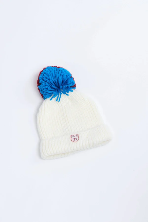 Banana Moon Bonnet écru Avec Pompon Bleu Mya Lucine Authenticité garantie 3