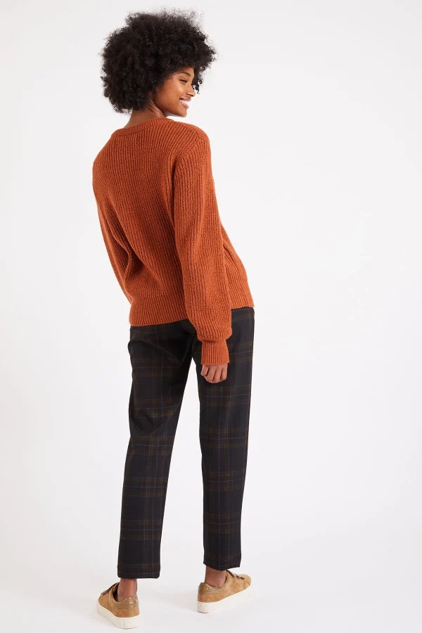 Pas Cher Magasin Soldes Banana Moon Pantalon Taille Haute à Carreaux Nayati Carolane 5