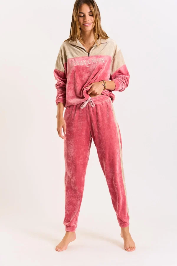 Banana Moon Pantalon De Jogging Femme Rose Velours Quickly Wildlake grande marque pas cher 1