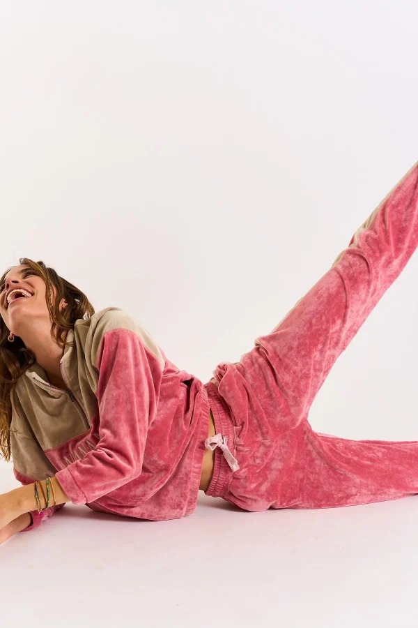 Banana Moon Pantalon De Jogging Femme Rose Velours Quickly Wildlake grande marque pas cher 4