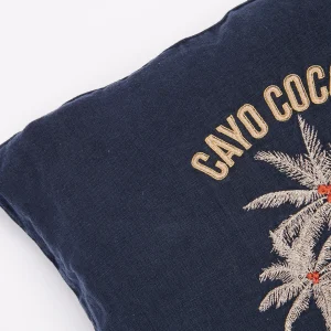 achat pas cher Banana Moon Housse De Coussin Brodée Bleu Marine Orama Coco 10