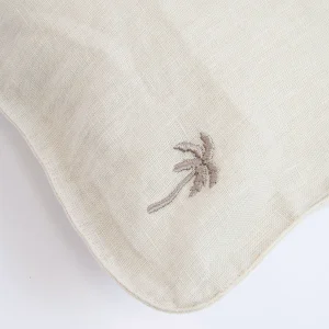 Banana Moon Housse De Coussin En Lin écru Orama Palm Dernières Nouveautés 7