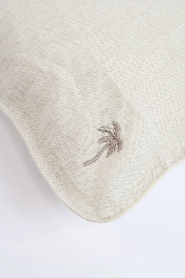 Banana Moon Housse De Coussin En Lin écru Orama Palm Dernières Nouveautés 3