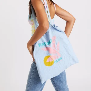 Banana Moon Totebag En Lin Bleu Ciel Toteclub à prix d'occasion 11