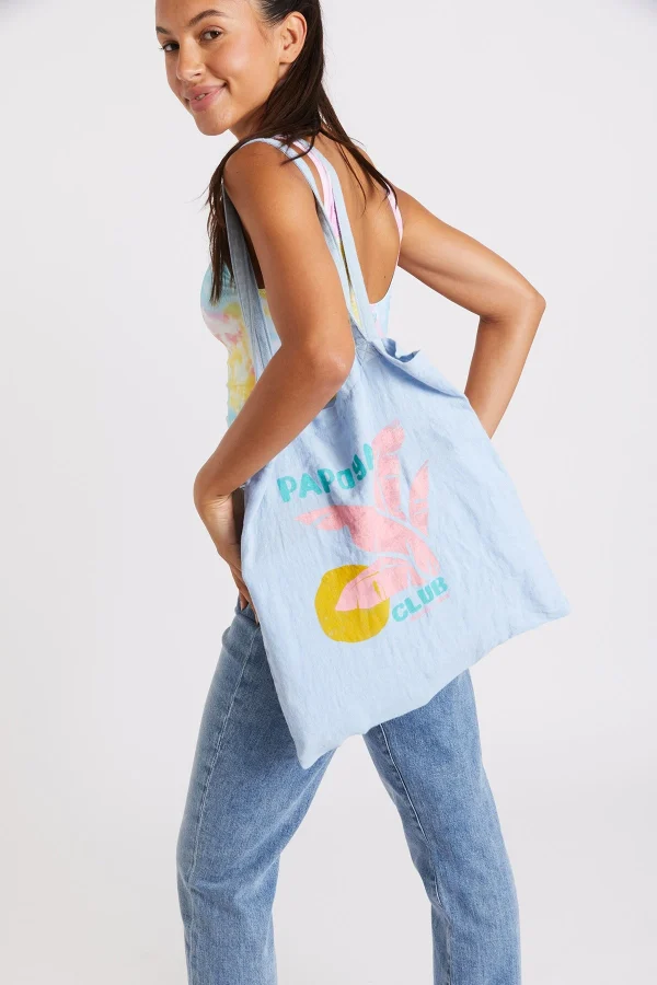 Banana Moon Totebag En Lin Bleu Ciel Toteclub à prix d'occasion 3