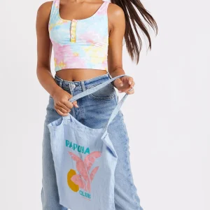 Banana Moon Totebag En Lin Bleu Ciel Toteclub à prix d'occasion 13