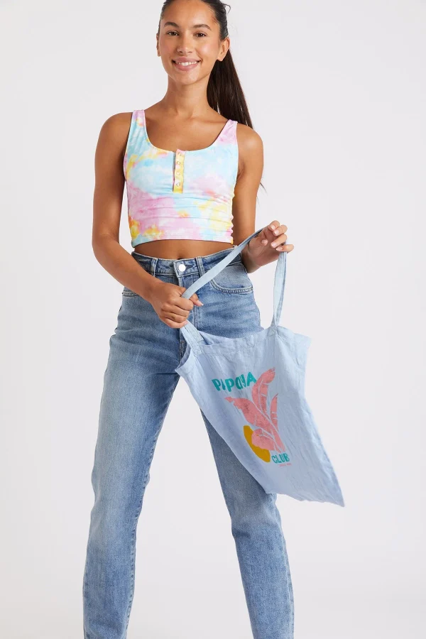 Banana Moon Totebag En Lin Bleu Ciel Toteclub à prix d'occasion 5