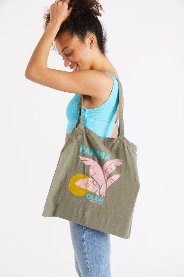 Banana Moon Totebag En Lin Kaki Toteclub beauté 3