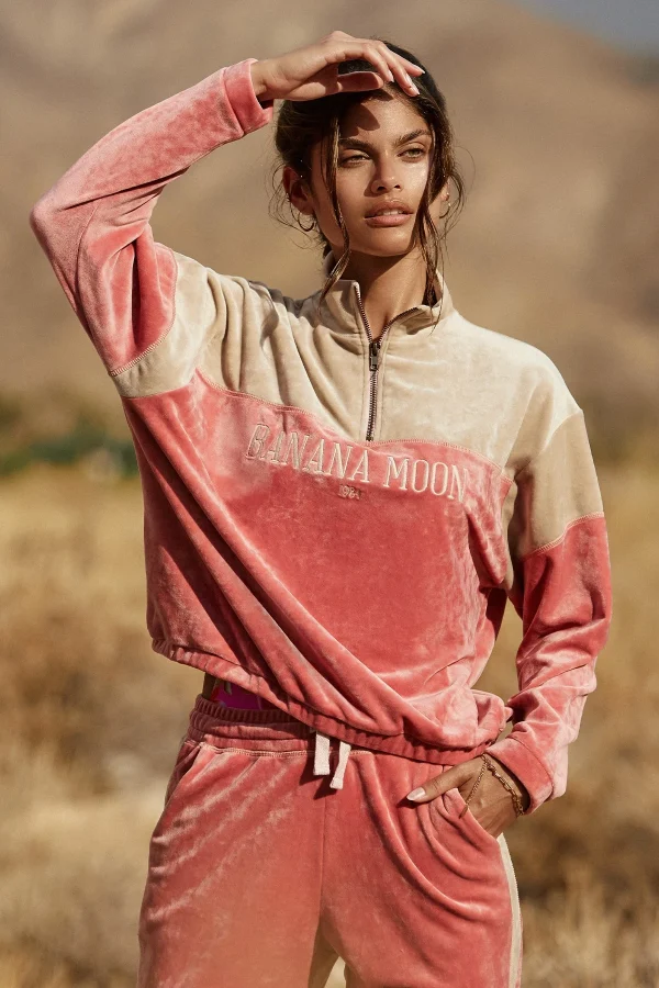 magasin Banana Moon Sweat Manches Longues Velours Rose Amira Wildlake 3