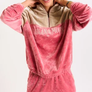 magasin Banana Moon Sweat Manches Longues Velours Rose Amira Wildlake 16