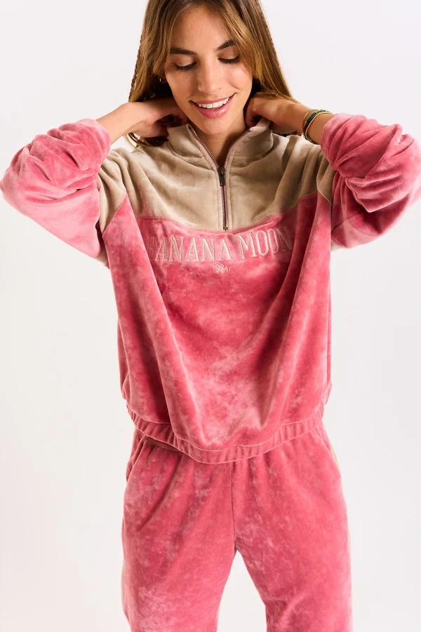 magasin Banana Moon Sweat Manches Longues Velours Rose Amira Wildlake 6