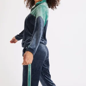 marques pas cher Banana Moon Sweat-shirt Manches Longues Velours Bleu AMIRA WILDLAKE 10