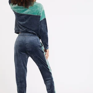 marques pas cher Banana Moon Sweat-shirt Manches Longues Velours Bleu AMIRA WILDLAKE 12